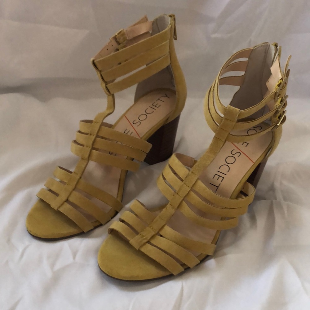 Sole Society yellow shade gladiator sandal
